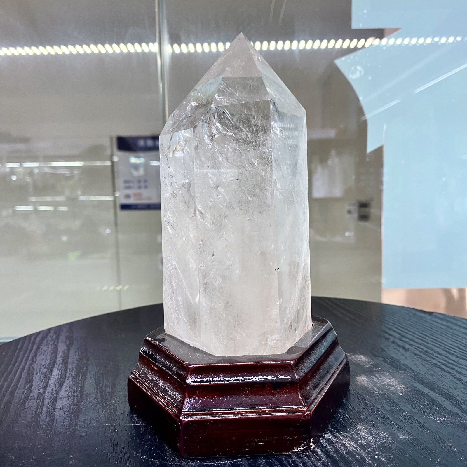 5.5LB Natural clear quartz obelisk white crystal energy column Healing+base-