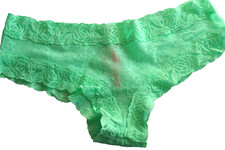 .VTG VICTORIA'S SECRET PINK LACE CHEEKSTER TANGA PANTY WAISTBAND L