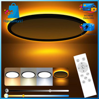 Led Deckenleuchte Dimmbar 24W 3000K-6500K Ultra DüNn Schwarz FüR Schlafzimmer