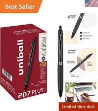 uniball 207 Plus Retractable Gel Pens, Medium Point 0.7mm, Black Ink, 36 Pack