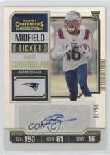 2023 Panini Contenders Rookie Midfield Ticket /50 Malik Cunningham Auto 0h6w