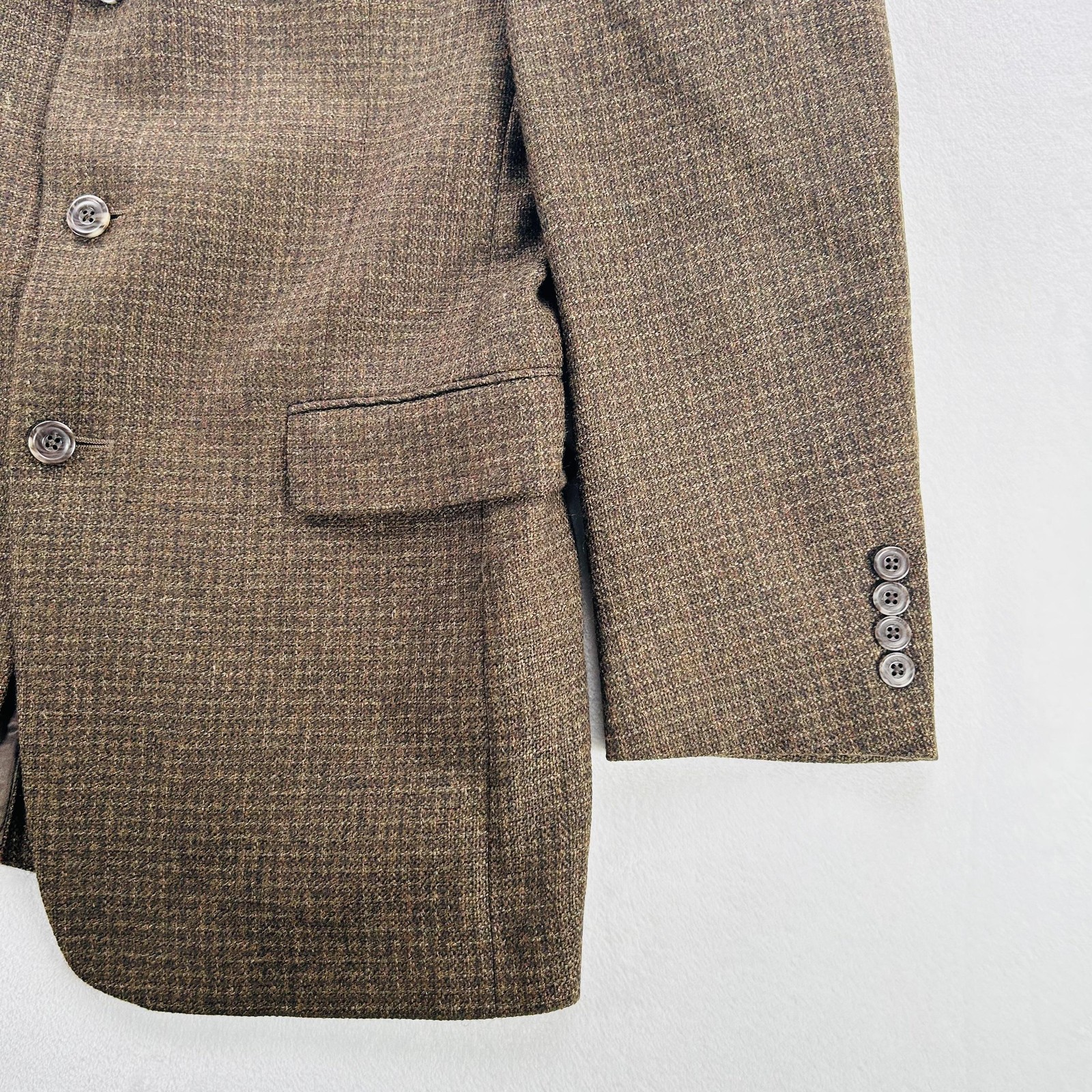 Austin Reed Blazer Mens 38R Brown Wool Tweed Sport Coat Tailored USA Classic