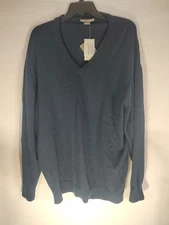 Daniel Cremieux Mens XXL Navy Blue V Neck Sweater Supima Cotton Sweater Golf