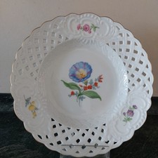 Meissen Relief-Durchbruchteller mit Blumen 18,5 cm - Top Zustand-