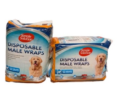 Simple Solution Disposable Male Dog Wraps Size Large 24ct Leak Proof Dog Diapers