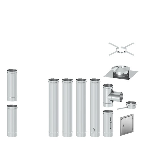 Einwandig VA 0,5 Edelstahl Sanierung Bausatz Kamin Schornstein Einzugsrohr - Bild 8 von 61