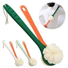 2-in-1 Long Handle Bath Brush 360° Extendable Soft Bristle Back Shower Scrubber