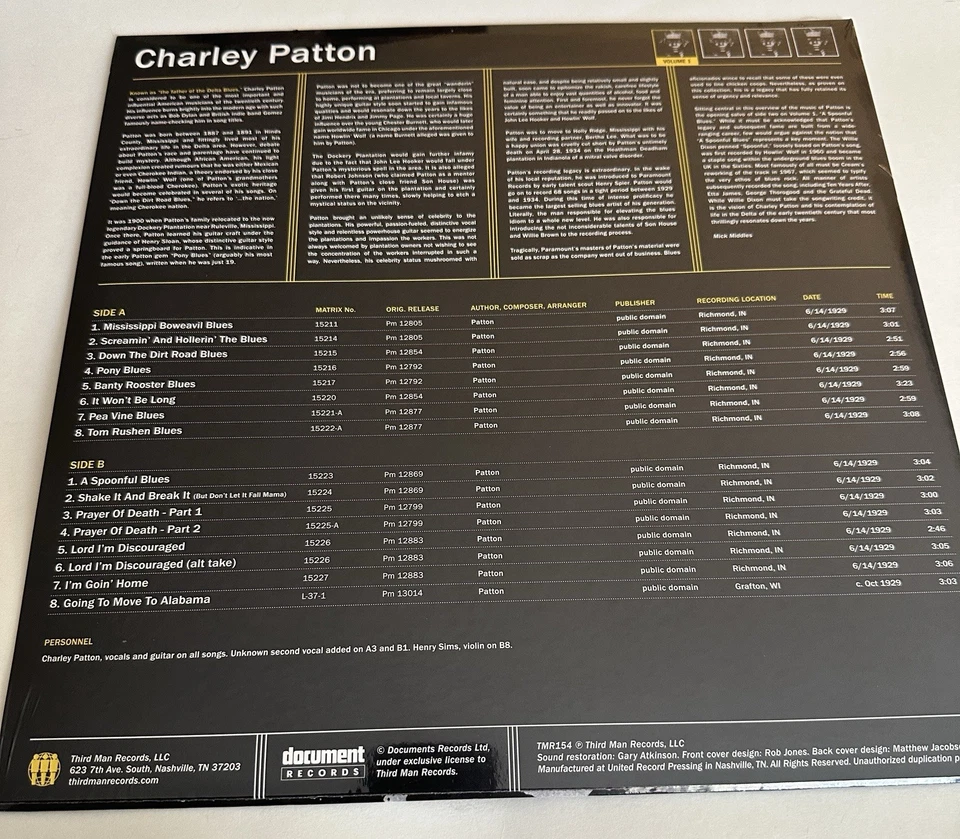 Charley Patton Complete Recorded Works Chronological Order Vol.1-4 New - Image 3 of 4