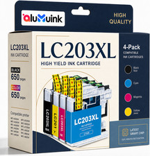 LC203XL Ink Cartridges High Yield 4-Pack Work with MFC-J460DW MFC-J880DW