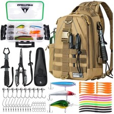 Lightweight Fishing Sling Bag with Tackle Box
