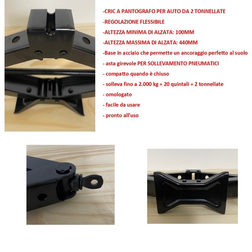 PER CADILLAC CRIC A PANTOGRAFO PER AUTO+CHIAVE A CROCE KIT EMERGENZA ST - Picture 4 of 7