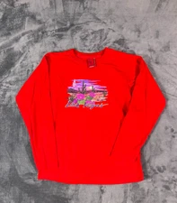 Vintage JNCO Jeans Las Vegas Desert Graphic Long Sleeve Tee Red Mens S Youth XL