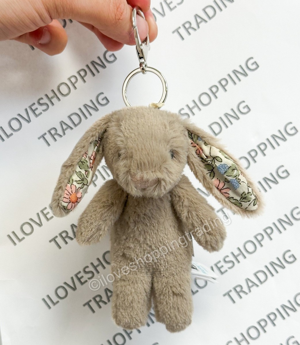 AUTHENTIC JELLYCAT FLUFFY BASHFUL BLOSSOM BUNNY PETAL BAG CHARM PLUSH  BL4BBC NEW
