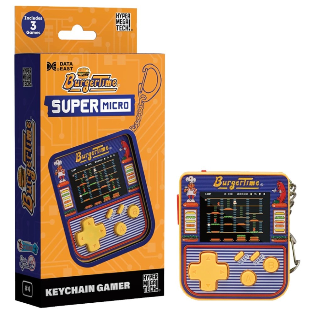 Porte-clés Gamer BurgerTime mini console portable pour nostalgique en voyage