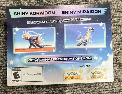 Pokemon Scarlet Serial Code Shiny Miraidon Scarlet Solo - Foto 6