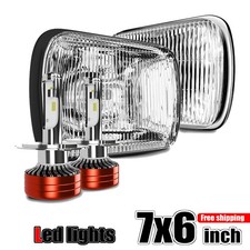 Pair H6054 5x7 Housing H4 9003 LED Fog Light DRL for Wrangler YJ XJ Offroad