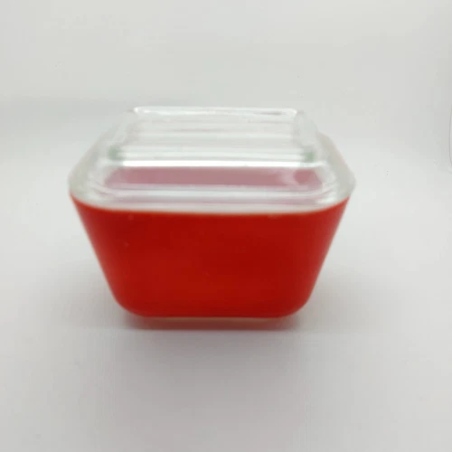 Vintage Red PYREX Refrigerator Dish 0501 With Lid 501-C