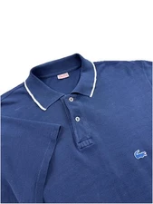 VTG 50'S Rare Lacoste Shirt Men’s L-XL Blue Polo Single Stitch Made In France