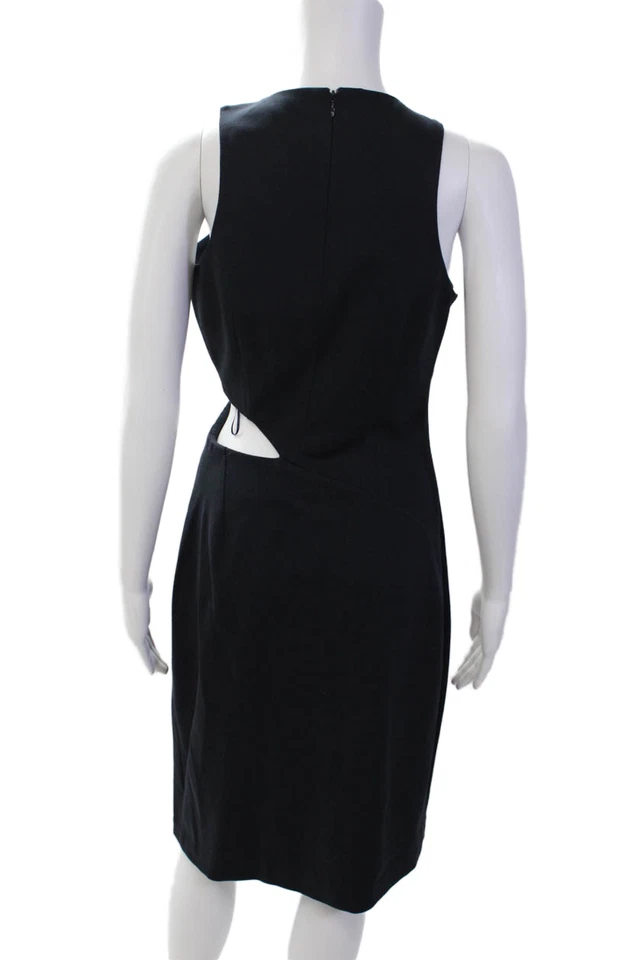 N Nicholas Womens Back Zip Crew Neck Cut Out Sheath Dress Navy Blue Size 6 Foto 3 de 4