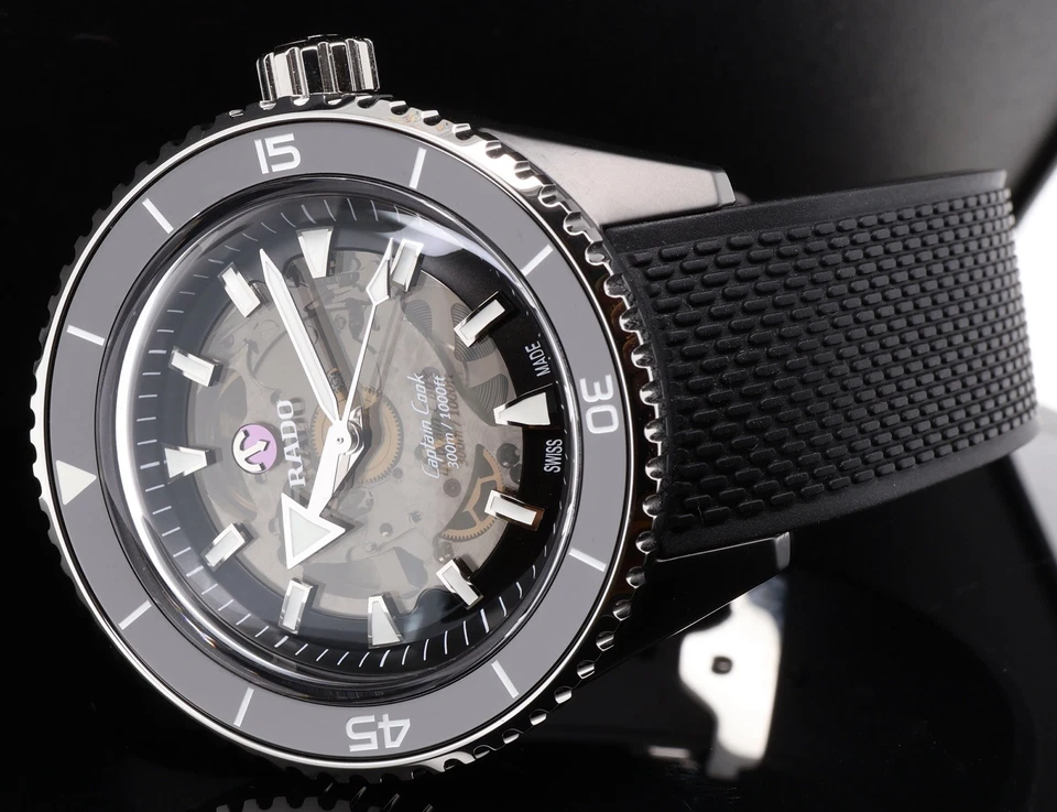 2023 Rado Captain Cook High Tech Ceramic Skeleton Wrist Watch Box & docs - image 3 of 4