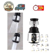 Polished Stainless Steel 360 Faucet Nozzle with Convenient Dual Spray Options