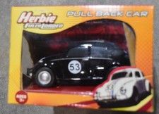Disney Herbie Love Bug Fully Loaded Black Pull Back Vintage VW