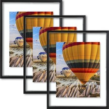 Golden State Art 11x14 Floating Picture Frame Aluminum Tempered Glass Black 3 
