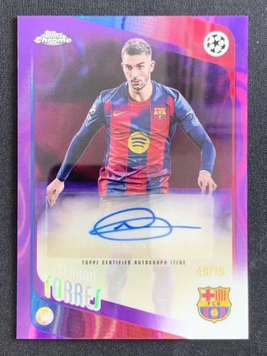 Ferran Torres 2025-26 Topps Chrome UCC Purple Lava Refractor Auto /75 #CA-FT