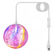 Plug in Pendant Light Fixtures Hanging Ceiling Lamp 16.4ft Cord,7in Colorful ...
