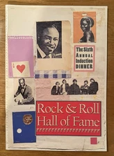 1991 Rock & Roll Hall Of Game Sixth Annual Induction Dinner Program