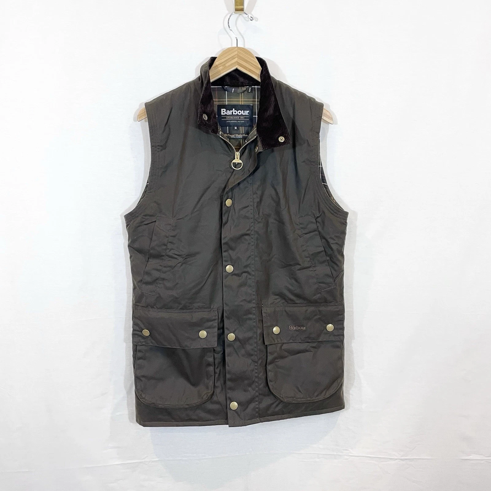 Barbour New Westmorland Waxed Gilet Outdoor Vest Waistcoat Layer Mens M EUC