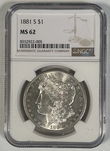 1881-S Morgan Silver $1 Dollar Coin NGC MS 62