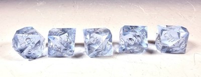 Vintage Gamescience d10 Light blue gem  rpg D&D dice Lot Of 5 Rare Not Inked