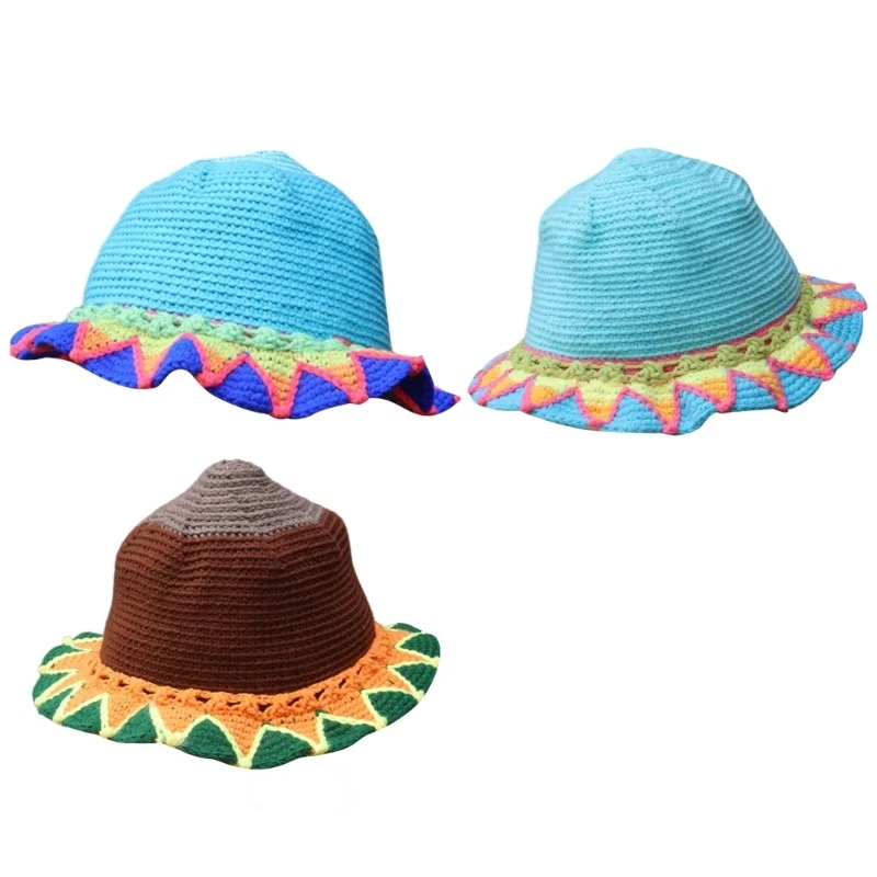 Travel Sun Hat Resort Beach Hat Crochet Bucket Hat Female Patchwork Photo Hat
Opens in a new window