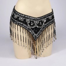 Women Bellydance Clothes V-shaped Cabaret Belly Dance Belt with Fringes