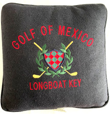 GOLF OF MEXICO LONGBOAT KEY EMBROIDERED CROSSED GOLF CLUBS PILLOW AWESOME