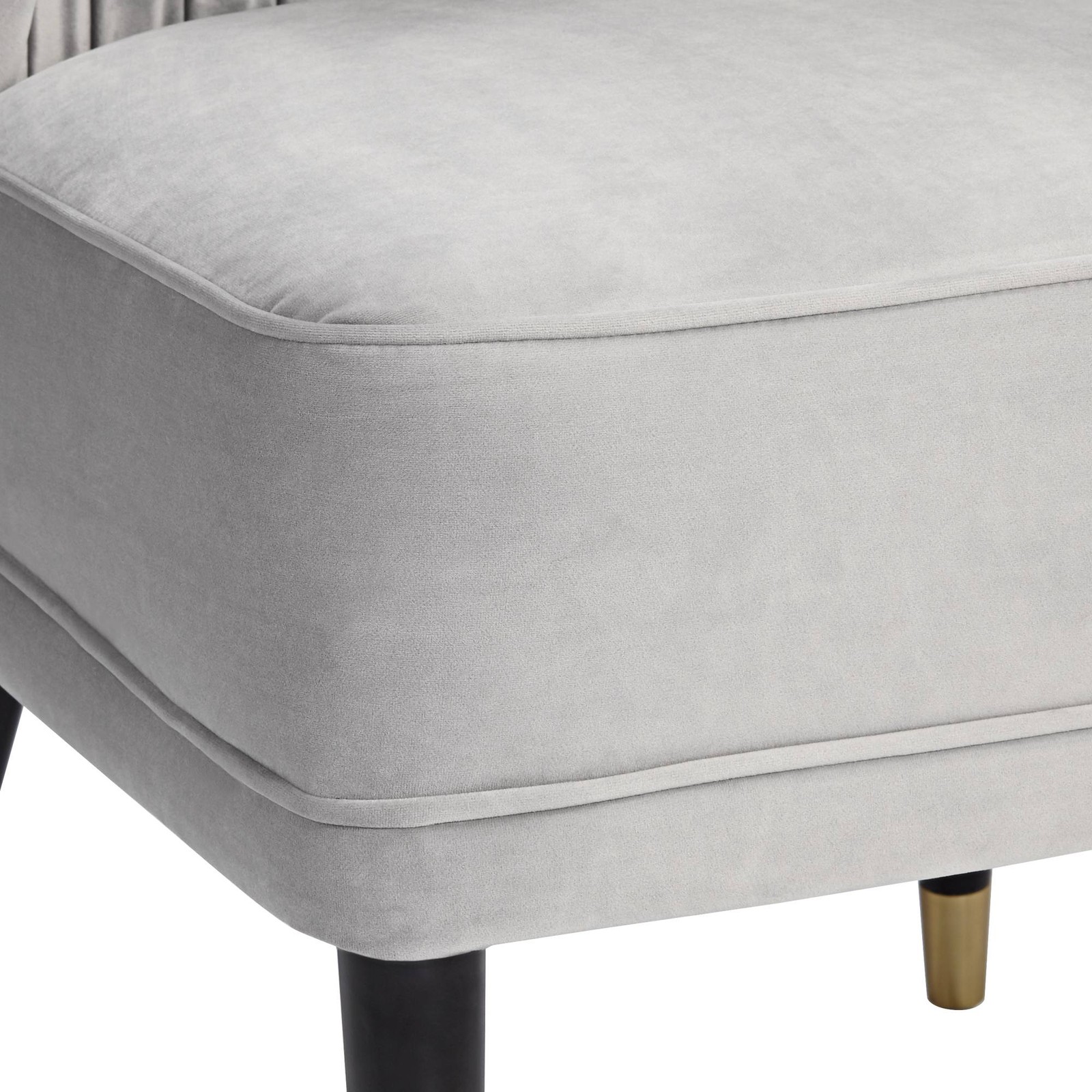 55 Downing Street Caroline 24" Wide Gray Velvet Pleat Modern Armchair