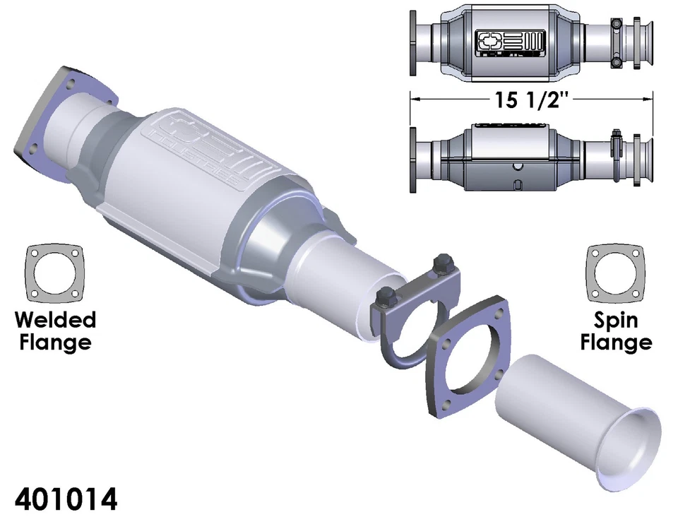 Convertidor catalítico para Saab 900 Turbo 1986-1989 2,0 L L4 GAS DOHC Foto 2 de 2