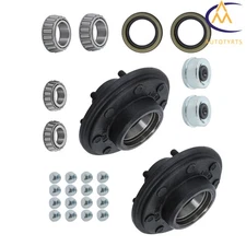 2Pack Trailer Hub Kits with Bearing Kit 8 Lug 8 on 6.5" For 7000lbs Spindle Axle