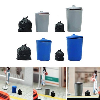 1/64 Miniatur Müllsack Modell mit Mülleimer für DIY Landschaft DIY Projekte
