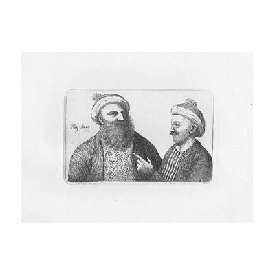 ZWEI TÜRKISCHE Jünger von Mohammed - antiker Druck 1784 von John Kay