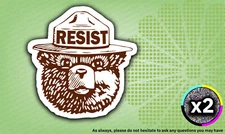 x2 SMOKEY THE BEAR RESIST #Resist Sticker Vinyl Decal Custom NPS Parks