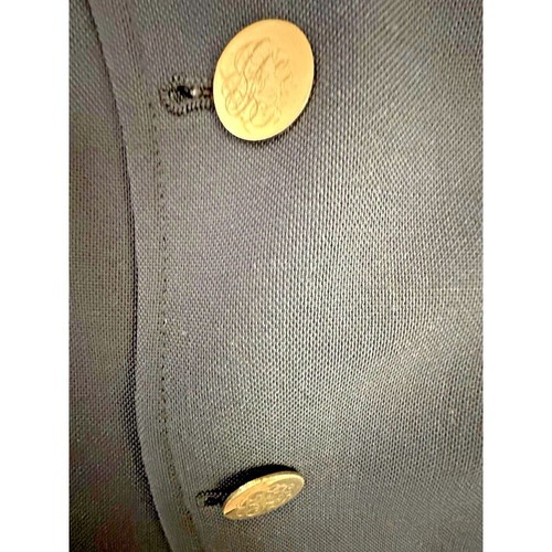 Vtg Joshua Trent Deconstructed Blazer Navy Gold Buttons Monogrammed USA *READ - Picture 2 of 19