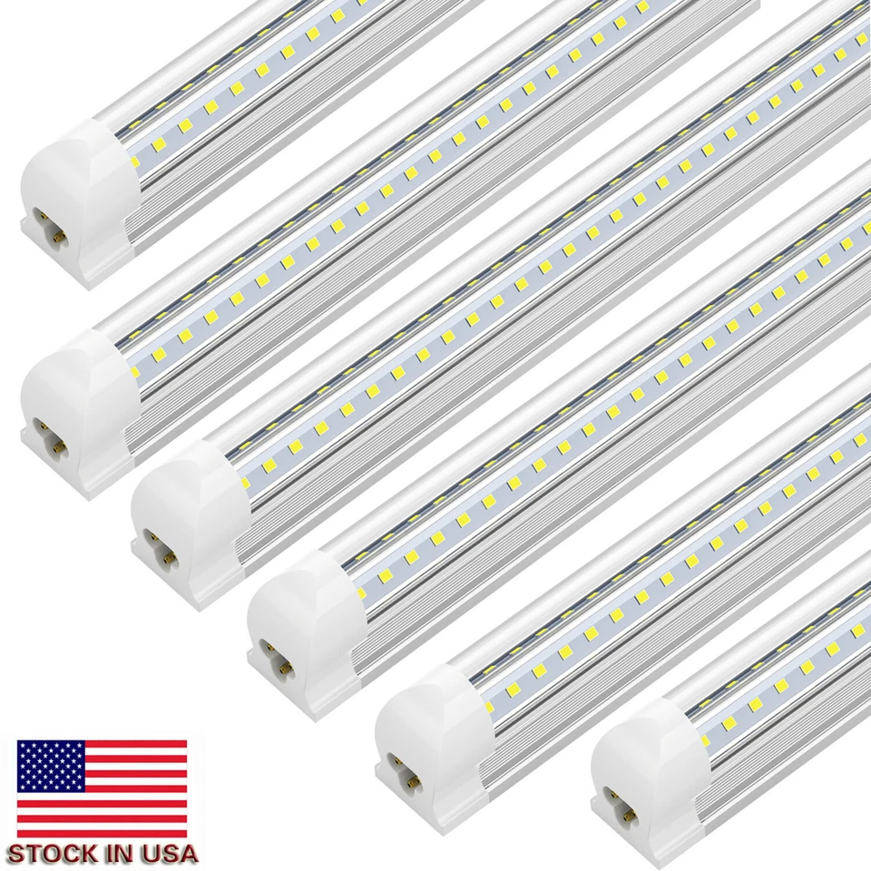 CNSUNWAY Jesled 8FT Led Tube Lights T8 72W Garage Warehouse 8' LED Shop Light Fixture 25P