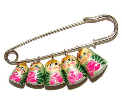 Broche avec les Poupées russes en bois - Merveilles Russie