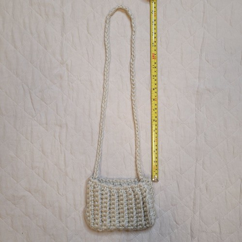 Handmade Tan Crochet Mini Shoulder Bag by Nikita Naomi - Picture 2 of 2