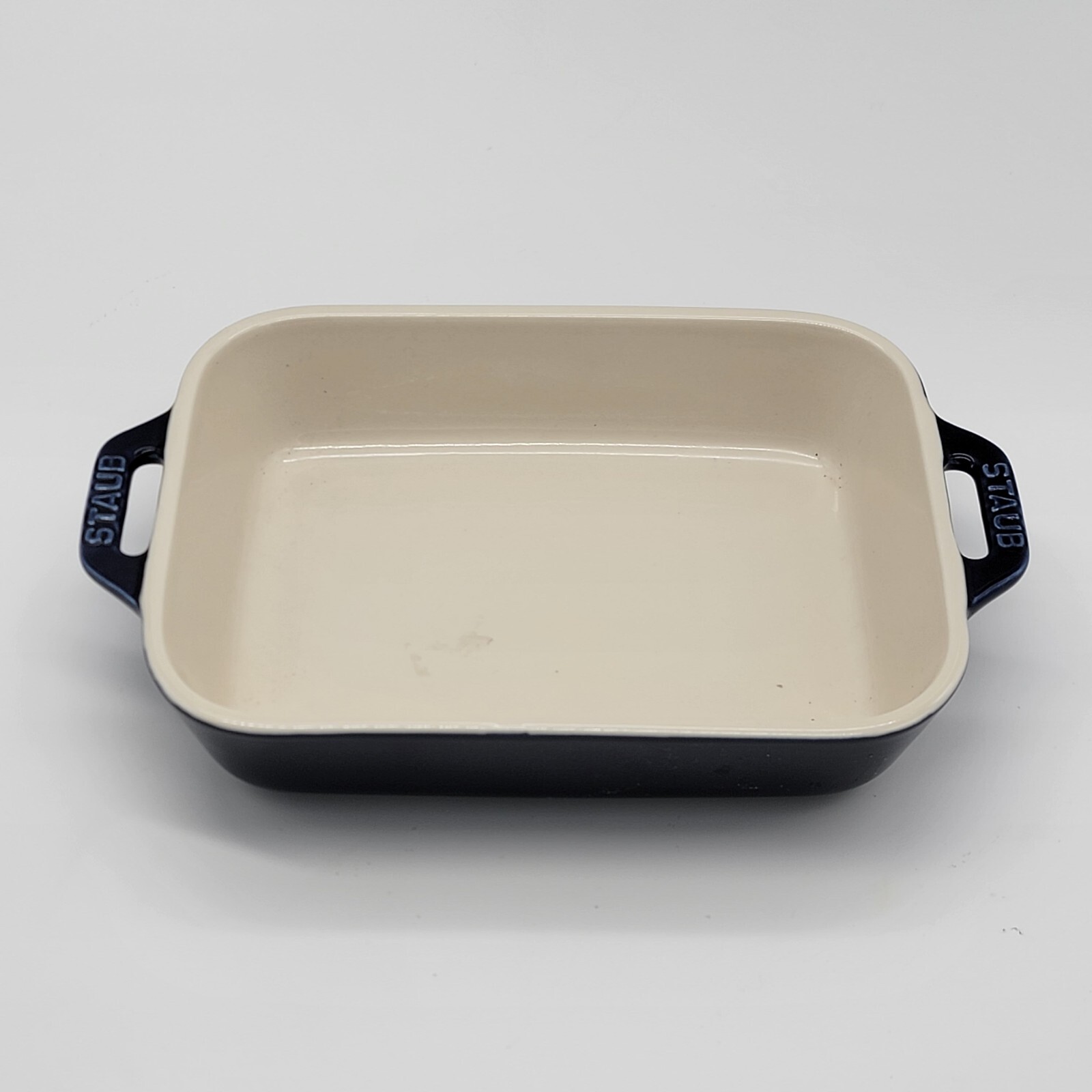 Staub Gratin Dish Rectangular Dish Gran Blue 20cm X 16cm Ceramic