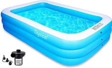 Toysical Inflatable Pool 118x 72 x 22” Swimming Pool for the Entire Family Blue