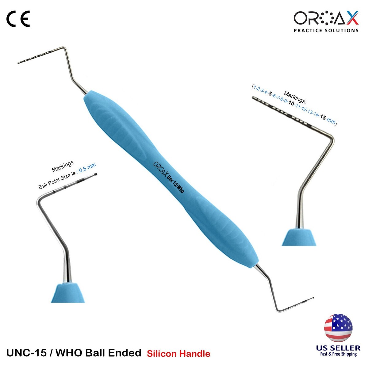 Dental Probes Periodontal Gum Depth Measuring Color Coded Probe