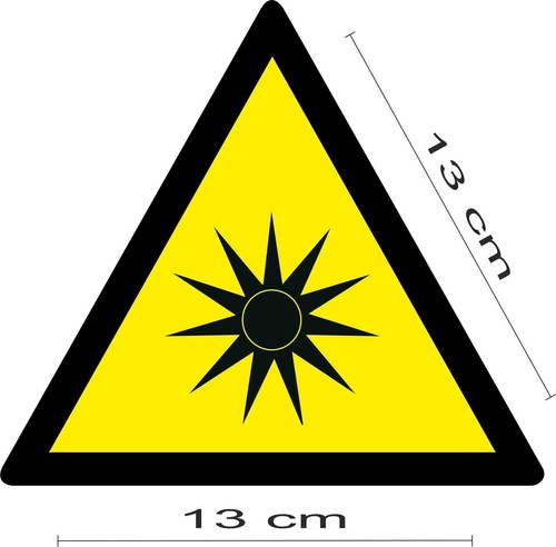 2 Etichette Adesive Triangolari ISO 7010 '' Radiazioni Ottiche '' Pericolo prezzo ebay
